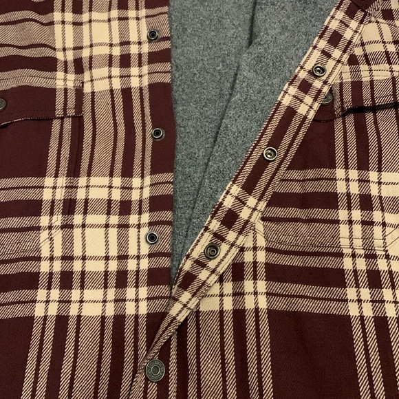 Duluth Trading Men's Flapjack Fleece-lined Relaxed Fit Shirt Jacket Burgundy 2XL - Picture 7 of 12